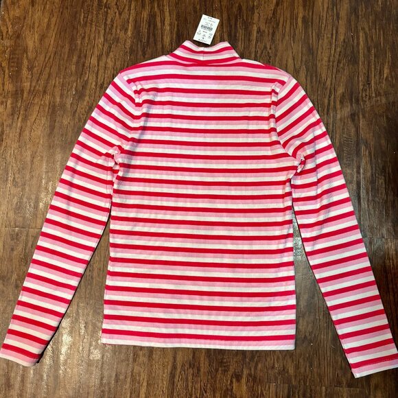 NWT - J. CREW FACTORY Striped Ribbed-knit Mockneck Top - Picture 4 of 5